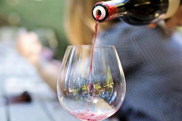 Red wine being poured in Santa Cruz, California